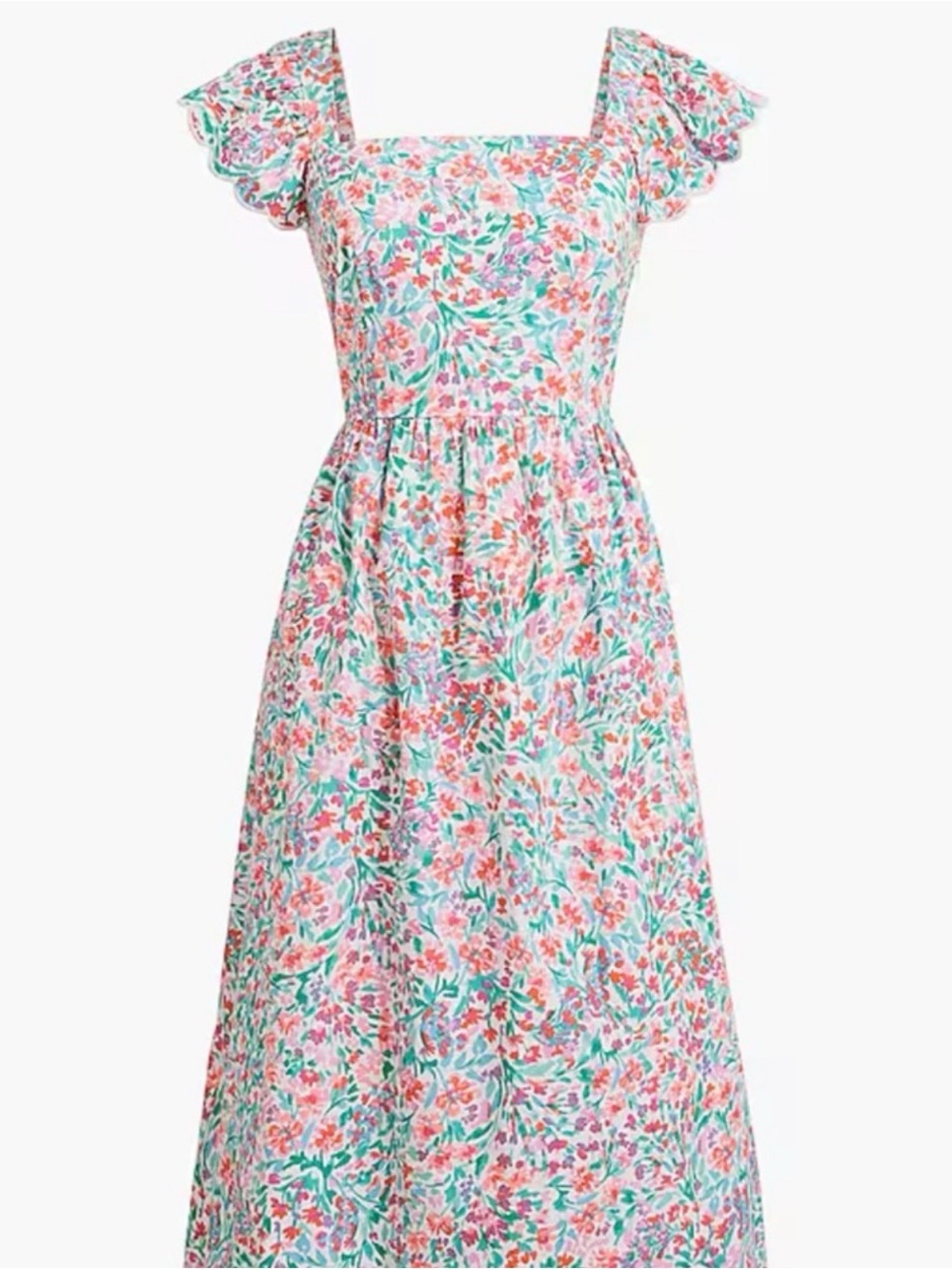 J. Crew Floral Dress with Pockets in Pink and Green Watercolor Print